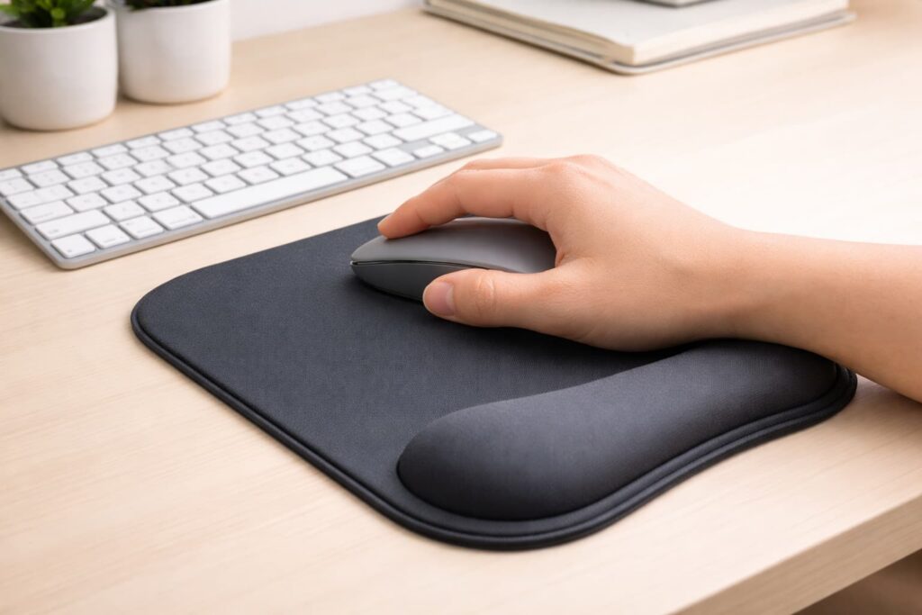 Ergonomiczne produkty biurowe na biurku
