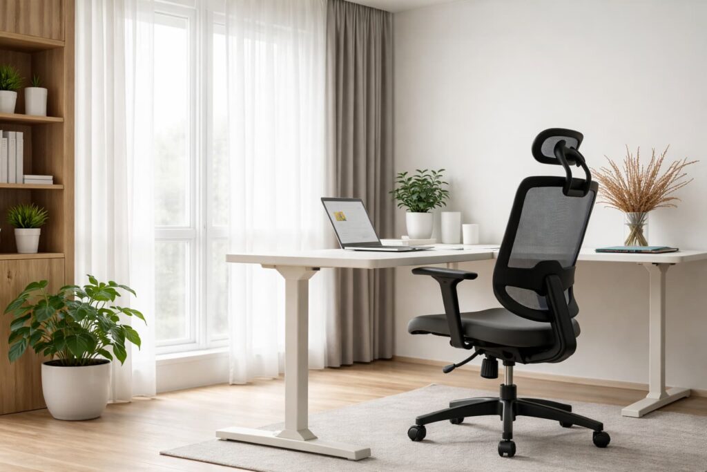 Ergonomiczne produkty biurowe na stanowisku pracy przy biurku