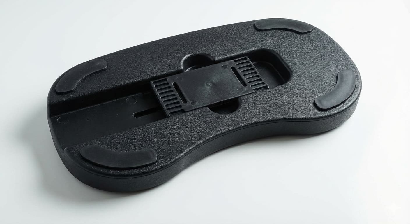 Ergonomiczny podnóżek biurowy widok od dołu